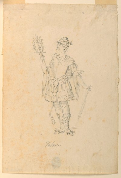Desenho, Desenho de figurinos: Valor para um Ballet, ca. 1720 de Unknown artistUnknown artist