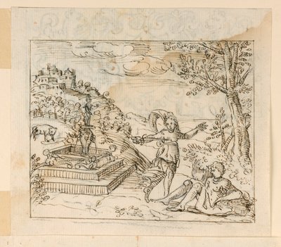 Desenho, Morte de Thisbe, 1600-1625 de Unknown artistUnknown artist