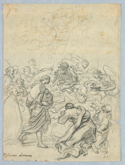 Desenho, Morte da Virgem, século XVII-XIX de Unknown artistUnknown artist