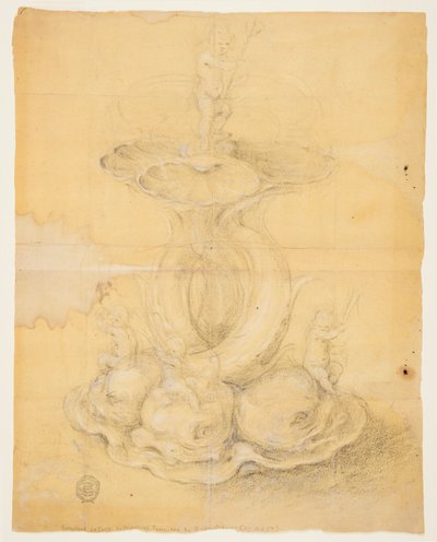 Desenho, Projeto para um centro de mesa, 1630-60 de Unknown artistUnknown artist