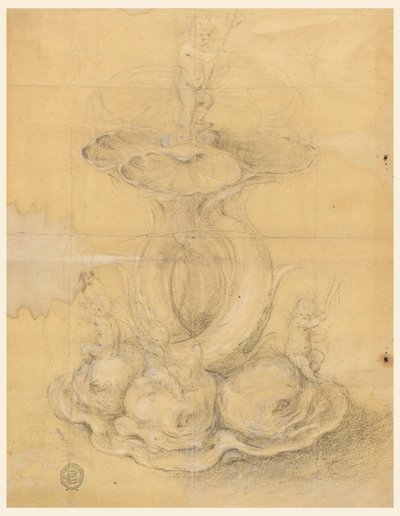 Desenho, Projeto para um centro de mesa, 1630-60 de Unknown artistUnknown artist