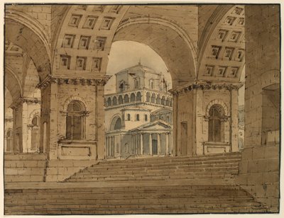 Desenho, Desenho de palco, Vista da cidade a partir do palácio, início do século XIX de Unknown artistUnknown artist