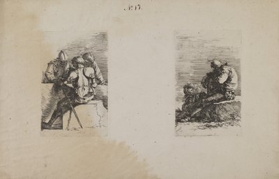 (Série Figurinhas) Soldado sentado, costas de Unknown artist