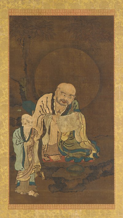 Um Luohan e um atendente de Unknown artist
