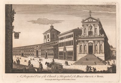Uma Perspectiva da Igreja e do Hospital do Espírito Santo em Roma de Unknown artist
