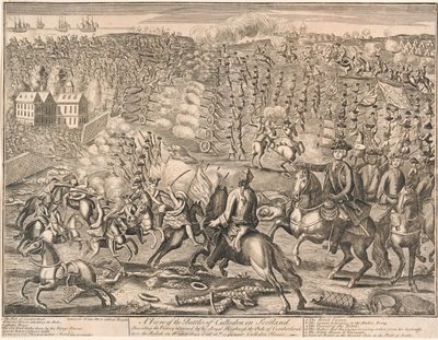  Uma vista da batalha de Culloden na Escócia , 1746 de Unknown