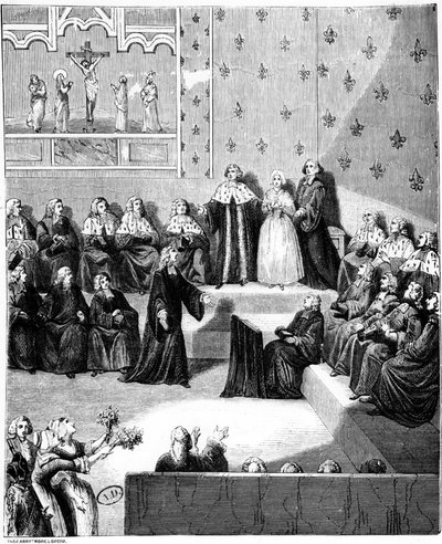 Uma audiência em tribunal. Século XVIII. de Unknown artist