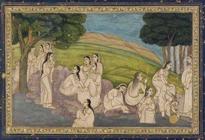 Um grupo de mulheres, tomando banho de Unknown artist