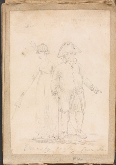 Uma senhora e um cavalheiro em traje civil de Unknown artist