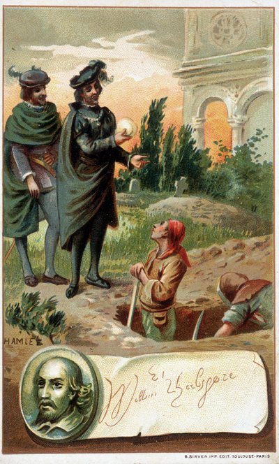 Uma cena de "Hamlet" de William Shakespeare - chromo. final do século XIX de Unknown artist