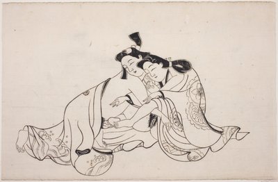 Uma folha de um álbum de shunga de Unknown artist
