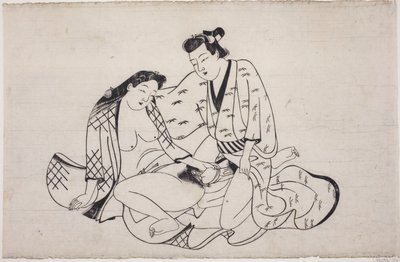 Uma folha de um álbum de shunga de Unknown artist