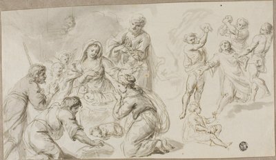 Adoração dos Pastores; Apedrejamento de Santo Estêvão de Unknown artist