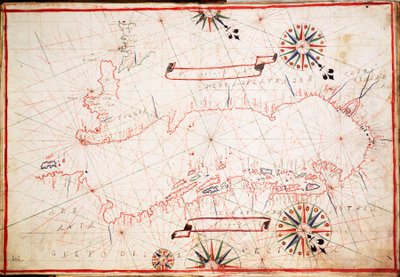 Carta do Adriático, c.1620 (velino) de Unknown artist