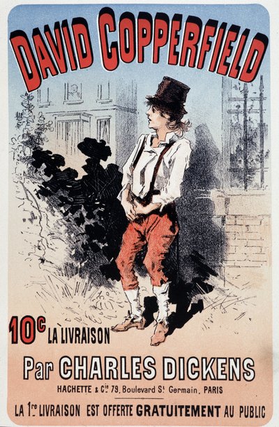 Cartaz publicitário para a publicação de "David Copperfield" de Charles Dickens, v.1890 de Unknown artist