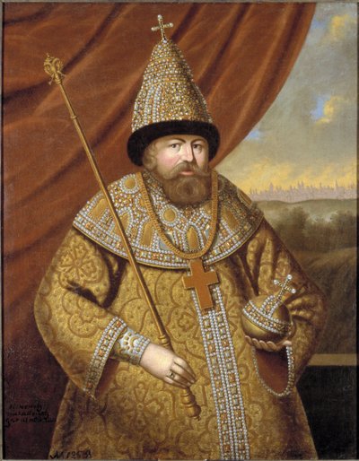 Alexis Ier Mikhailovitch, dit le Tsar tres paisible - Retrato do Czar Alexis I Mikhailovich da Rússia (1629-1676), Anônimo . Óleo sobre tela, segunda metade do 17º cen... Dimensão : 136x107 cm. Nationalmuseum Stockholm de Unknown artist