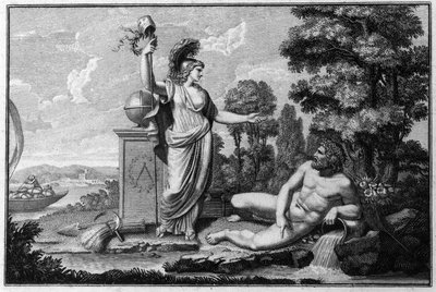 Alegoria da República Cisalpina (Cisalpina) criada por Napoleão Bonaparte em 27/06/1797 sobre o modelo francês na Itália, que se tornou a República Italiana em 1802. Os símbolos da República Francesa estão representados. Gravura Museo del risorgimento, Mil de Unknown artist