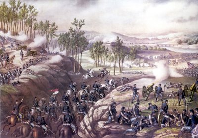 Guerra Civil Americana (1861 - 1865): Batalha de Resaca (Geórgia), 13-15 de Maio de 1864. Gravura do século XIX. de Unknown artist