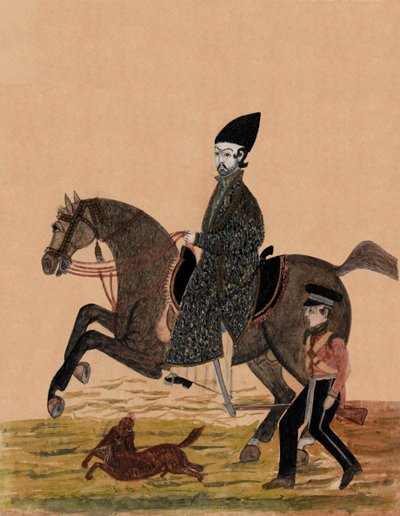 Um Sirdar Afegão [oficial] e um soldado britânico, c.1841 (aguarela) de Unknown artist