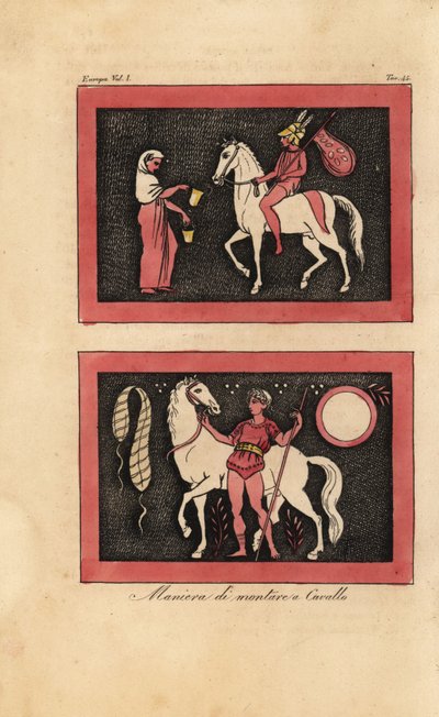 Antigo método grego de montar a cavalo descalço de Unknown artist