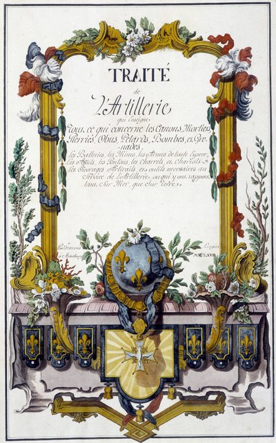 Tratado de Artilharia - frontispício do "Tratado de Artilharia", de François Lingier, Estrasburgo de Unknown artist