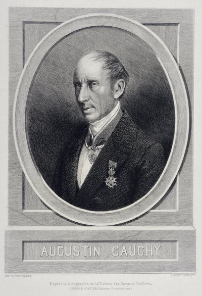 Augustin Louis Cauchy 1789-1857 Matemático inglês - gravura de Unknown artist