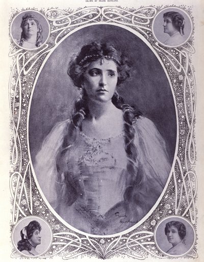 A cantora australiana Nellie (Nelly) Melba (1861-1931), aguarela do final do século XIX de Unknown artist