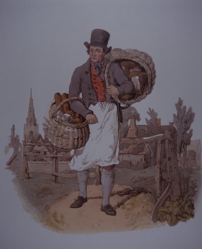 Padeiro entregando pão, início do século XIX (cor litho) de Unknown artist
