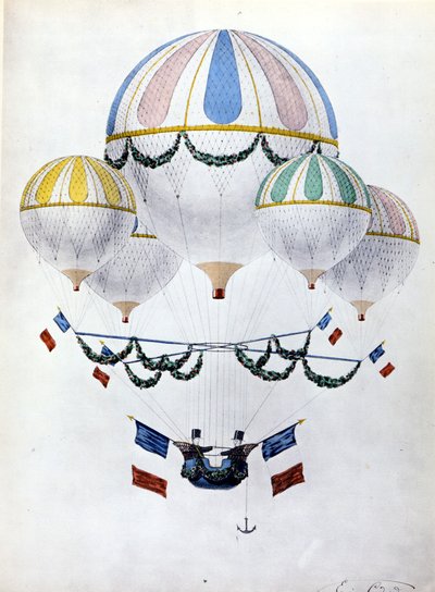Balloon flotilla de Eugène Godard (1827 - 1890). de Unknown artist