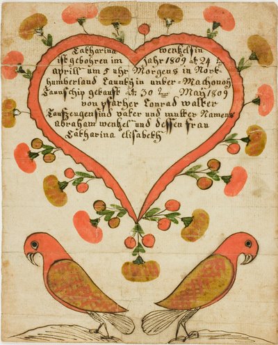 Certidão de batismo de Catharina Wentzelsin de Unknown artist