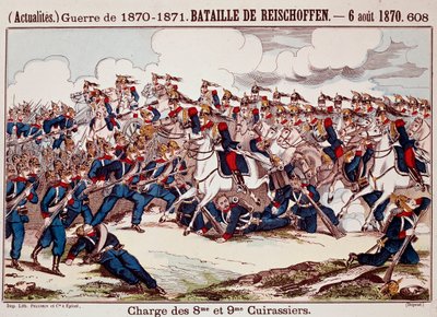 Batalha de Valor, em 6 de Agosto de 1870, nas etapas iniciais da Guerra Franco-Prussiana (Gravura) de Unknown artist