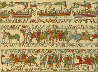 Tapeçaria Bayeux. Ataque normando. de Unknown artist