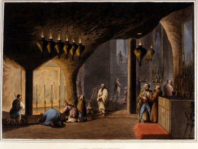 Bethleem (Cisjordânia): A Caverna da Natividade. Século XIX. de Unknown artist