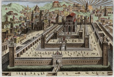 Bíblia de Royaumont, Velho Testamento: Templo de Salomão - Salomão construiu o Templo em Jerusalém - Ilustração de 1811 de Unknown artist