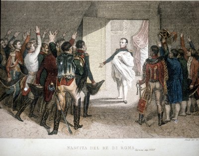 Nascimento do Rei de Roma: Napoleão II (Francisco Carlos José Napoleão Bonaparte), filho do Imperador Napoleão I (1769-1821). 1811-1832. de Unknown artist