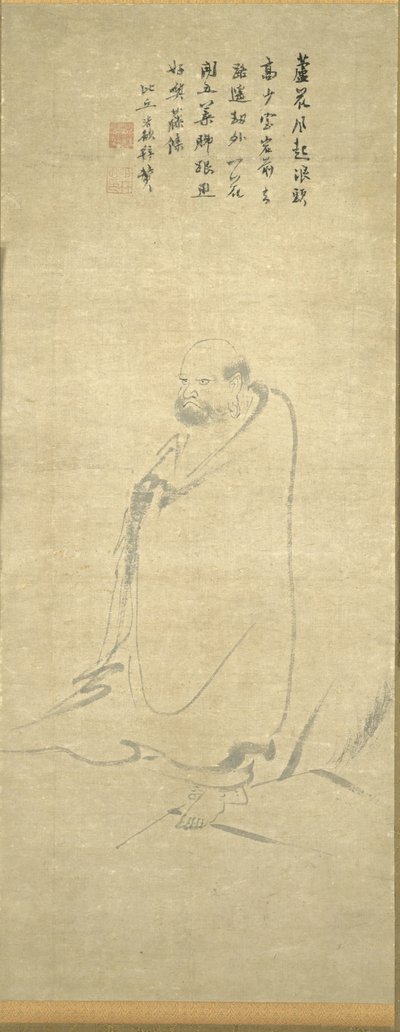 Bodhidharma cruzando o Yangzi em um junco de Unknown artist