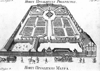 Jardim Botânico - HORTI UPSALIENSIS perspectiva e plano. de Unknown artist