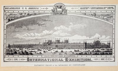 Edifício erige na memória do centenário (1776-1876) na Exposição Internacional de Filadélfia de Unknown artist