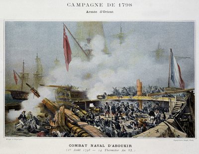 Campanha (Expedição) do Egito (1798-1801): a Batalha de Aboukir - em "As batalhas navais de Napoleão". de Unknown artist