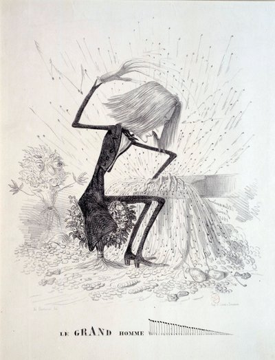 Desenho animado representando o compositor Franz Liszt (1811-1886) de Unknown artist