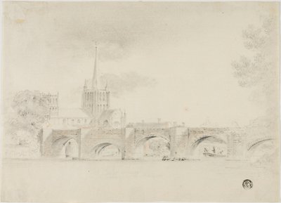Igreja e ponte da catedral, Hereford de Unknown artist