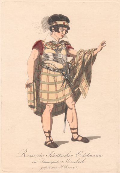 Personagens de uma produção alemã de Macbeth (uma de seis gravuras) de Unknown artist