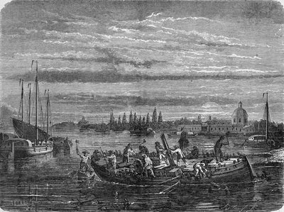 Charles Dallery tem o seu barco a vapor raspado até à Helice. In" Album de la Science", Éditions Jouvet de Unknown artist