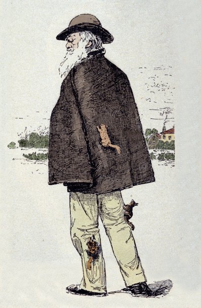 Charles Darwin (1809 - 1882), naturalista inglês com esquilos. de Unknown artist