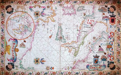 Carta do Mediterrâneo, mostrando a Itália e a costa norte de África de Unknown artist
