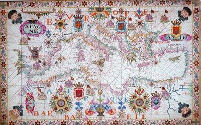Mapa de todo o Mediterrâneo de Unknown artist