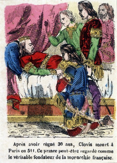 Clovis no seu leito de morte em 511. de Unknown artist