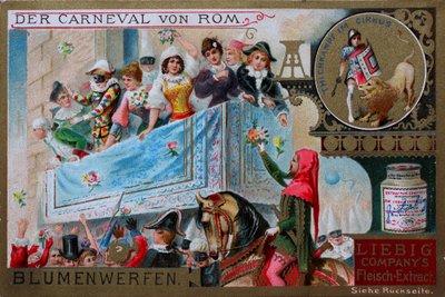 Série de fotografias de coleccionadores O Carnaval de Roma, A Atirar Flores de Unknown artist