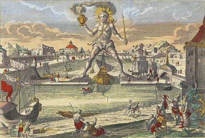 Colosso de Rodes - "O Colosso de Rodes" (Colosso di Rodi) - gravura do século XVIII de Unknown artist