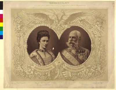 Documento comemorativo da cerimónia de casamento dos 40 anos de idade de Sua Majestade 24. de abril de 1854 de Unknown artist